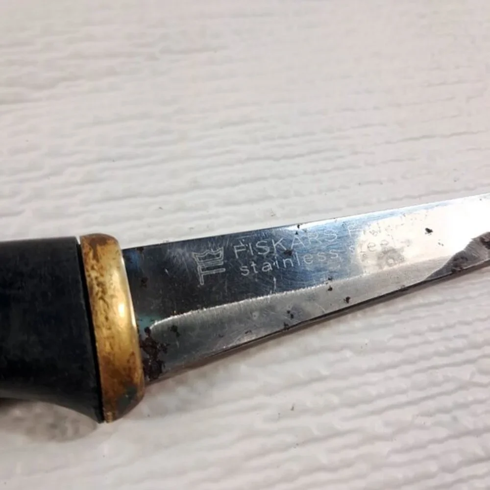 Vintage Fiskars Finald‎ Normark Filet Knife Nor Mark stainless steel black READ